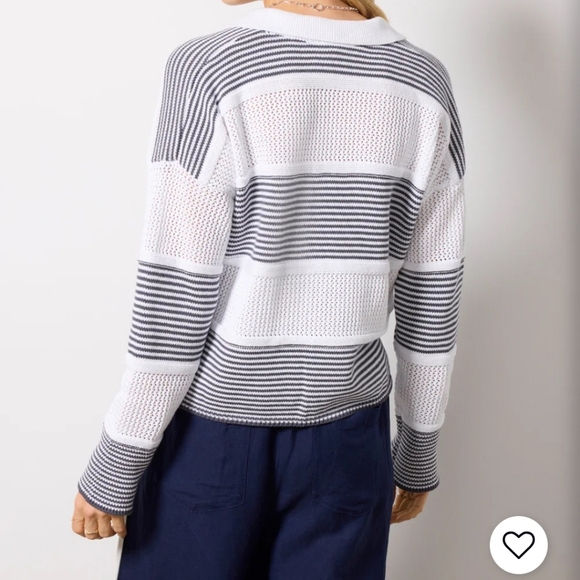 Splendid Navy and White Striped Sweater - Picture 4 of 6
